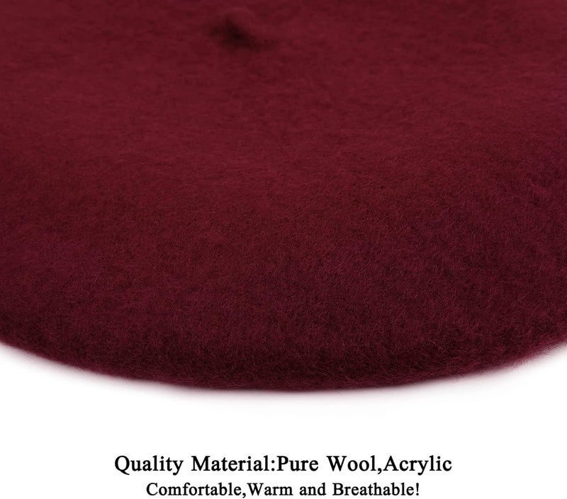 Wheebo Berets for Kids Wool French Beret Hats Artist Painter Hats for Little Girls Boys Solid Color Style - Image 5